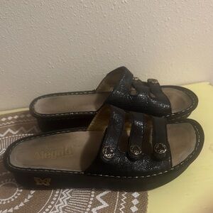 Alegria sz 38 by PG Lite Women's Black Slide Sandals